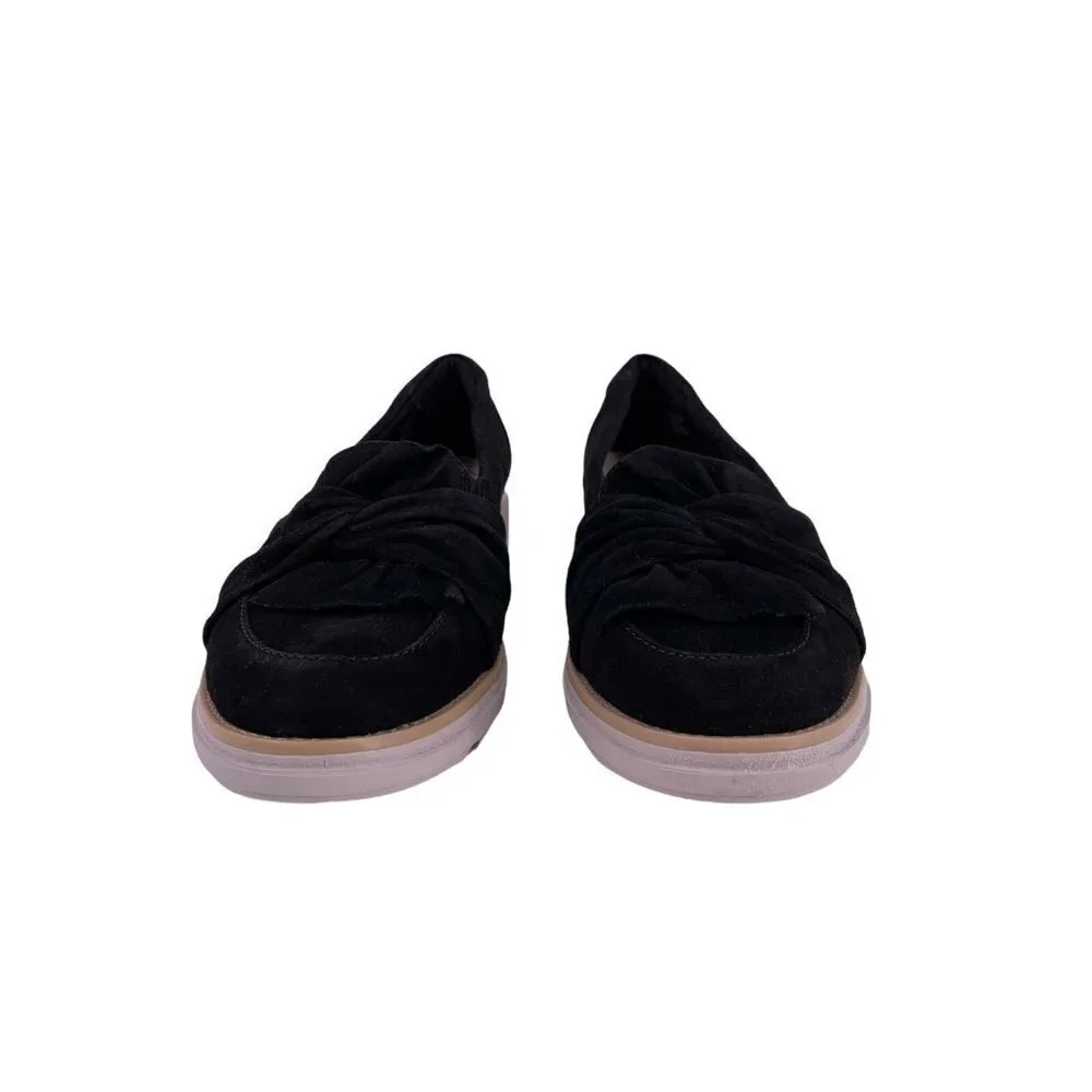 NEW Collection by CLARKS Sharon Dasher Black Suede Platform Loafers Size 6.5 M - Picture 4 of 8